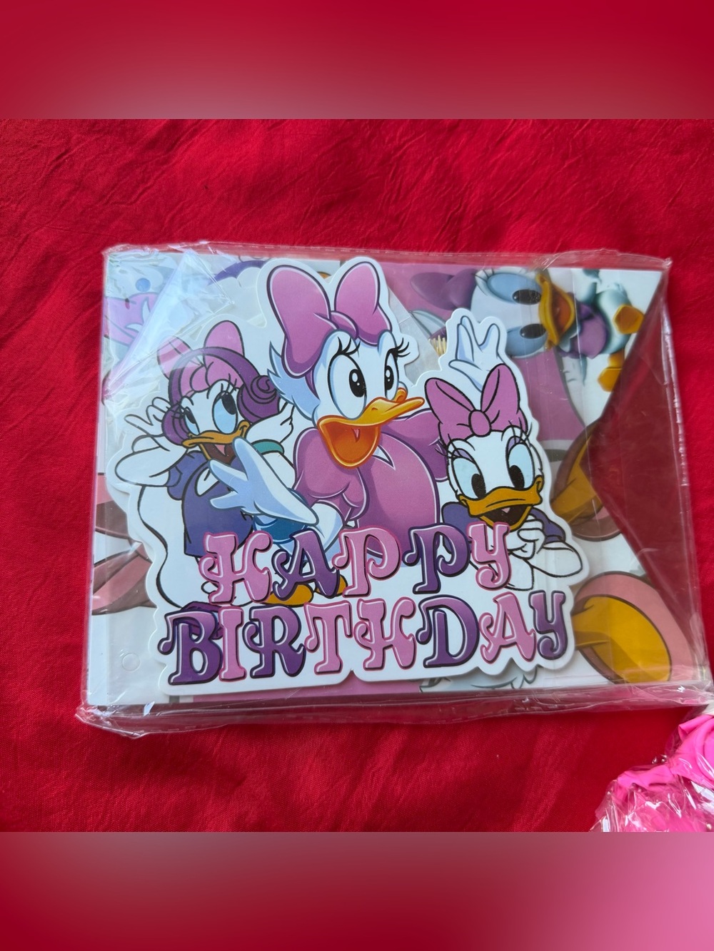 Disney Daisy Duck Pink and Purple "Happy Birthday" Party Banner